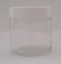Glass Cosmetic Jar Round Ointment 100mls  White Lid