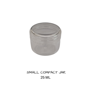 Plastic Cosmetic Jar Flat Base Nat & Lid  25 mls