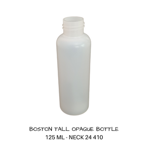 Plastic Boston Bottle Natural (Opaque)  100 mls