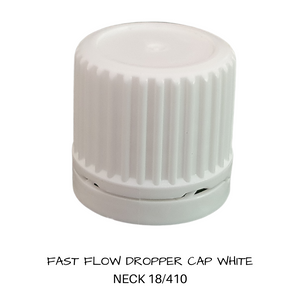 Closure   -   18/410 Essential Oil Dropper Bottle  White  Fast Flow