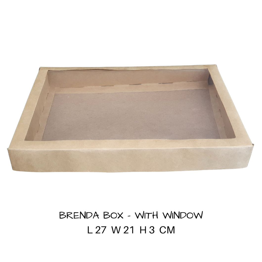 Box- Brenda box 28cm x 21.8 cm x 3cm (Out The Box)  LOCAL Kraft