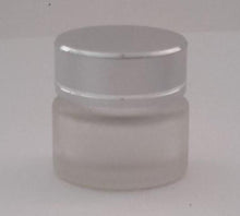 Glass Cosmetic Jar Frosted With Silver Lid 15mls
