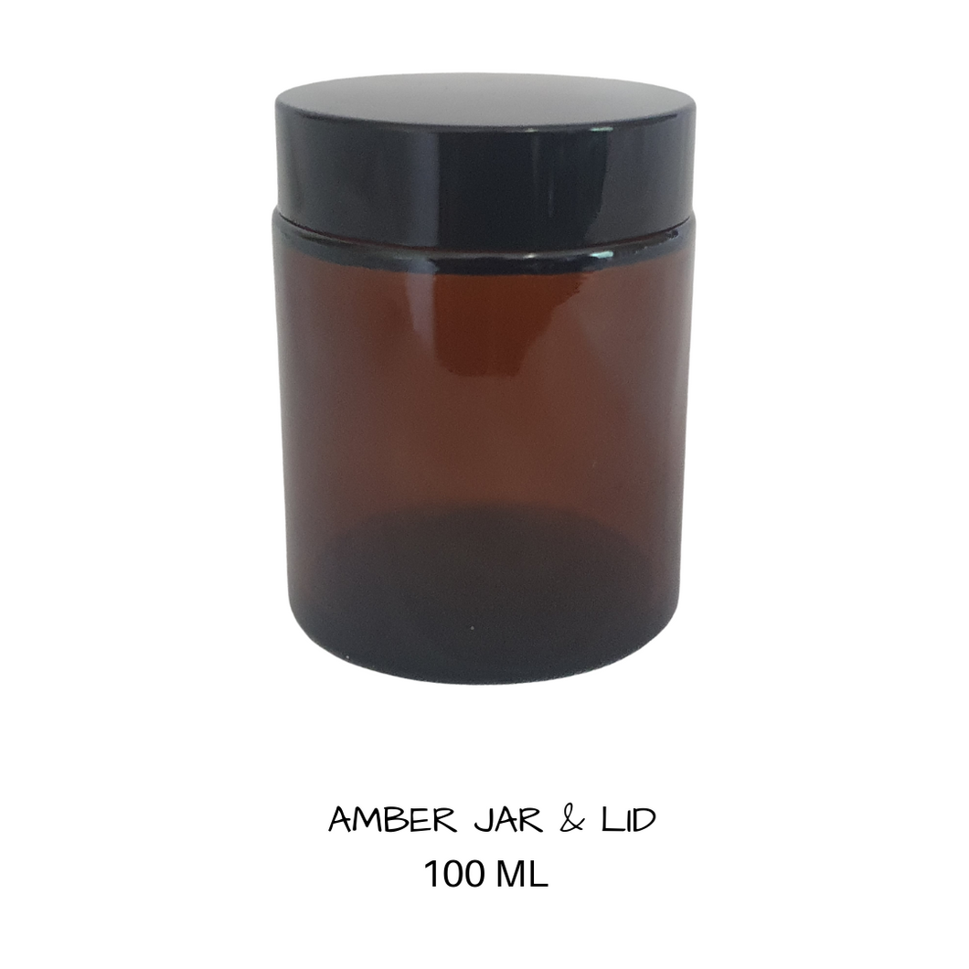 Glass Cosmetic Jar Amber 100 mls