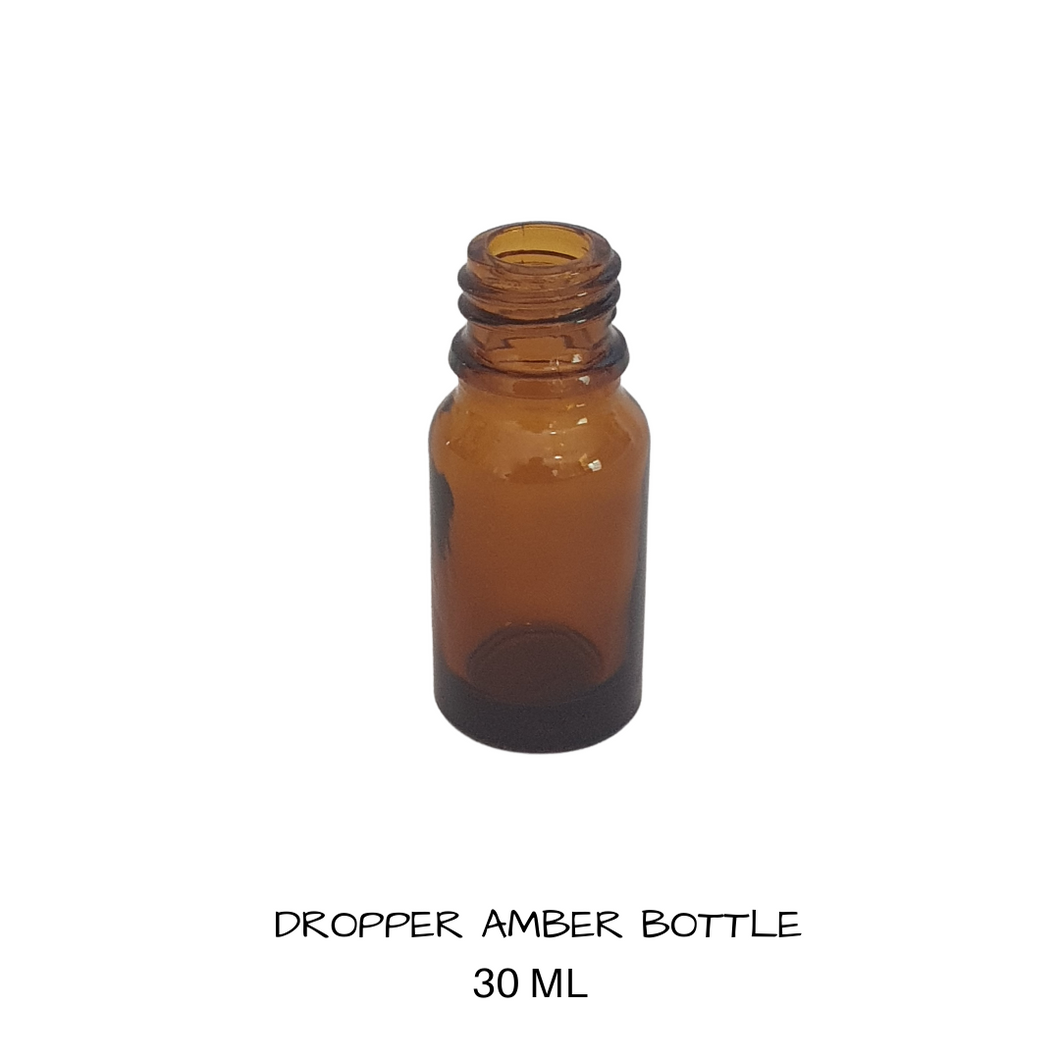 Glass Dropper Bottle Amber 30 mls