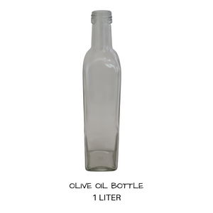 Glass Olive Oil Bottle clear- 1 litre