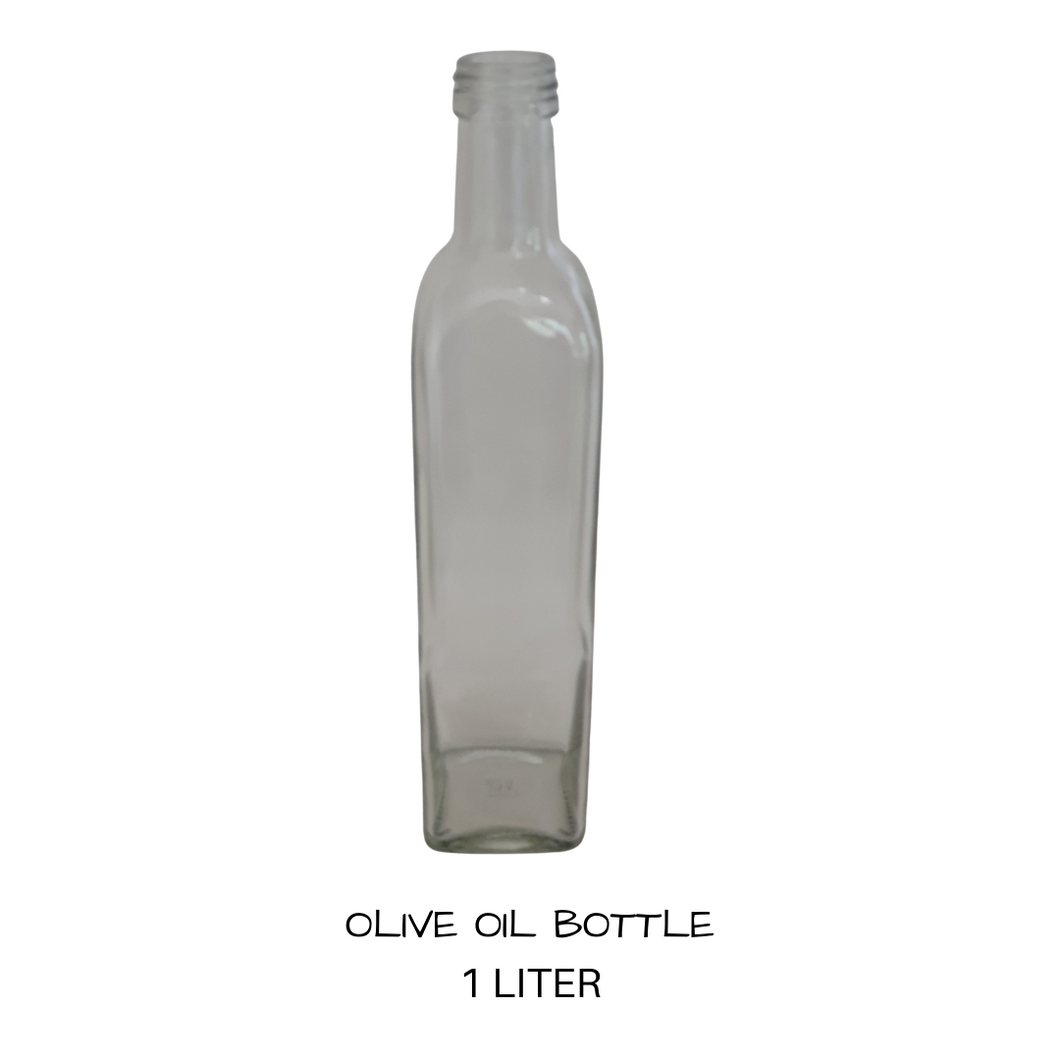 Glass Olive Oil Bottle clear- 1 litre