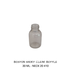 Plastic Boston Bottle  30 mls
