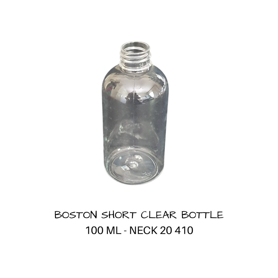 Plastic Boston Squat Bottle  100 mls