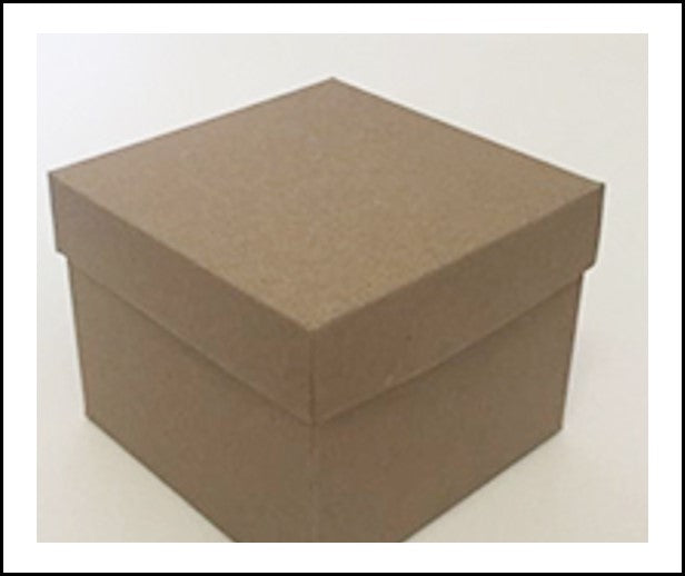 Box -  Elizabeth Box without window Kraft 12cm x12cm x9.5cm (Out The Box)- LOCAL