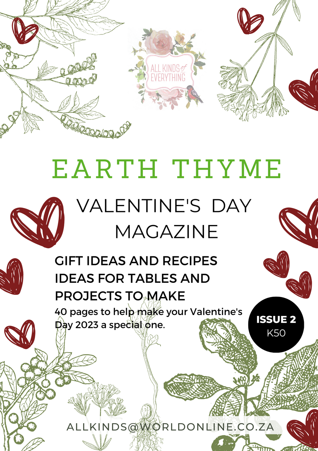 EARTH THYME MAGAZINE ISSUE 2  Valentine Edition