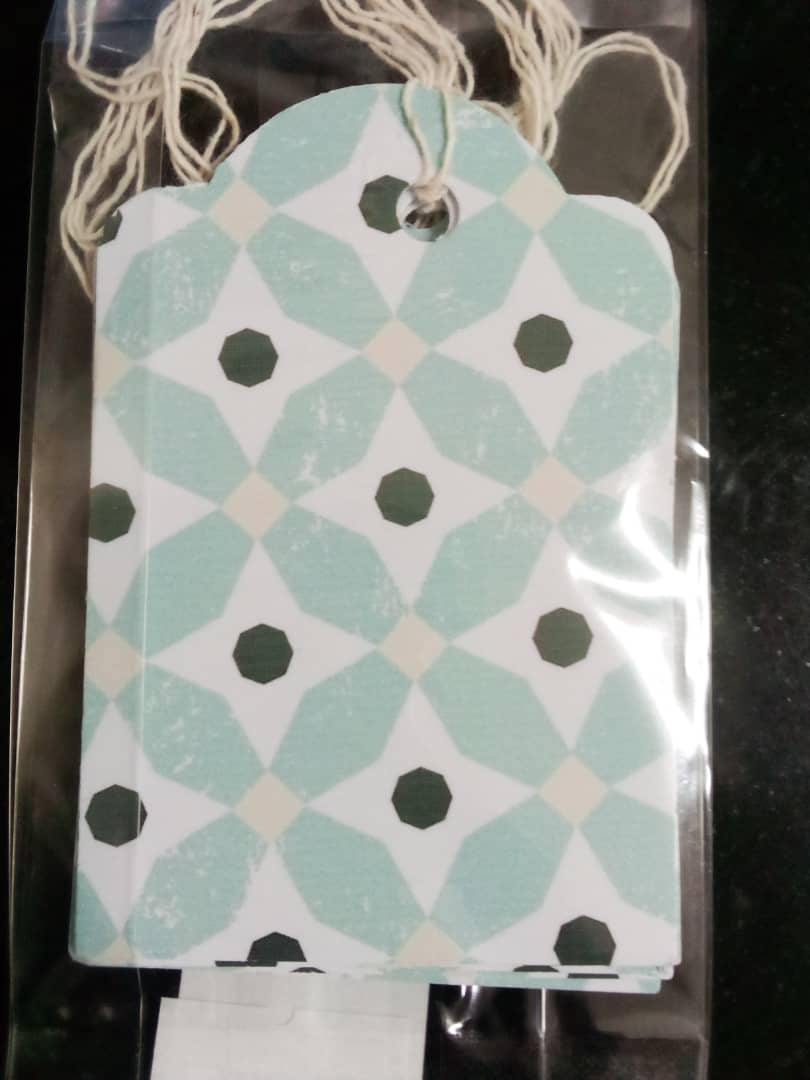 Gift Tags -blue print with dots (Medium) Pack of 6