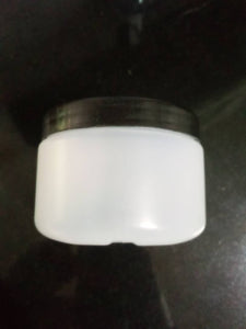 Plastic Cosmetic Jar Natural with Black Lid 250 mls